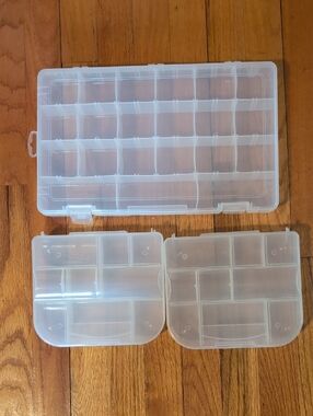 Clear Plastic Compartment Storage Box - 3 Pack